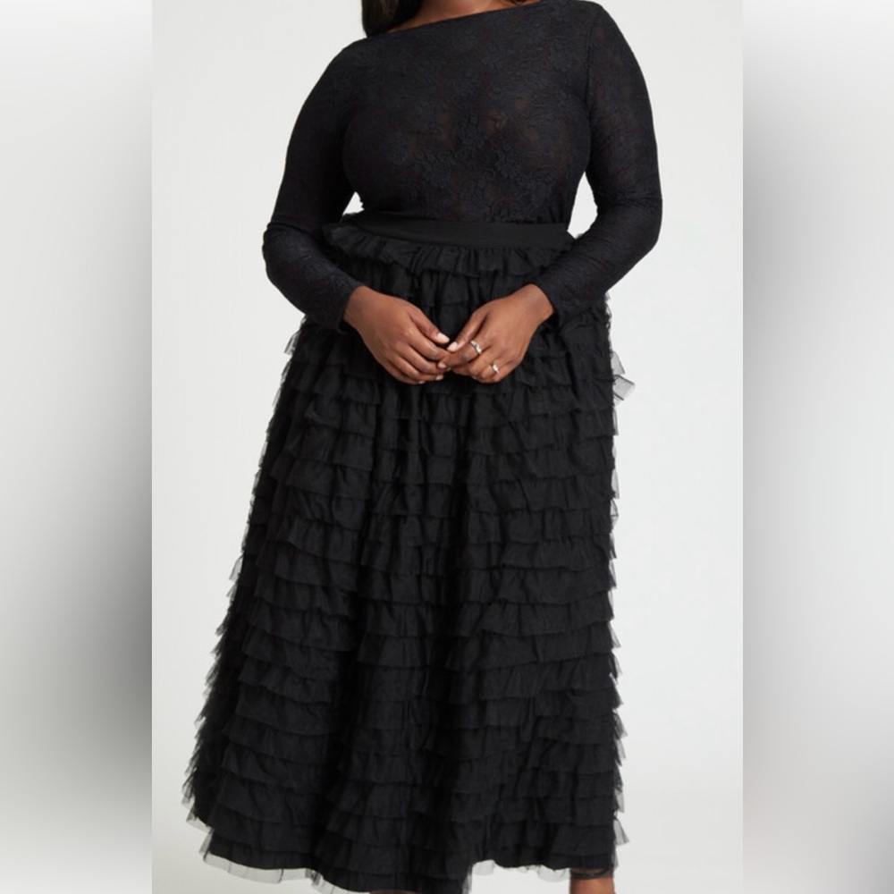 ELOQUII New with tags Black maxi sheered  skirt